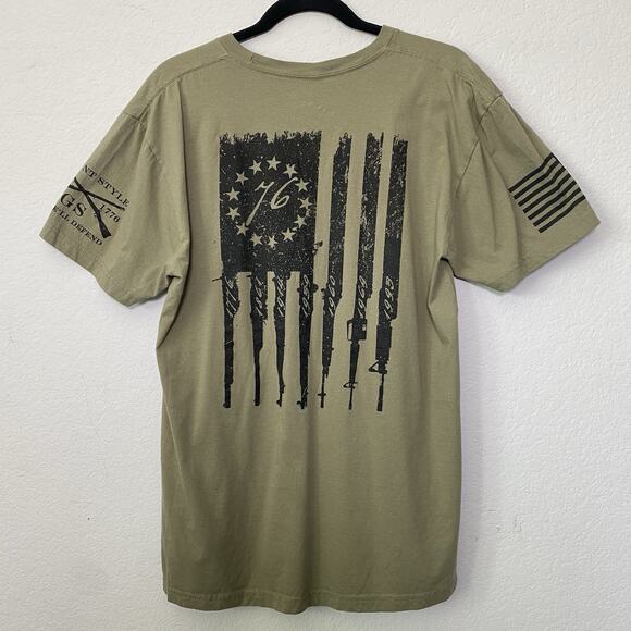 Grunt Style Olive Green Short Sleeve Mens Large T Shirt American Patriotic‎ 2nd - Picture 1 of 6